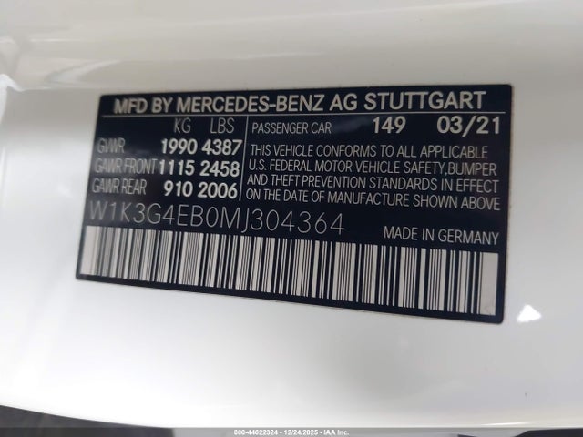 Mercedes-Benz A 220 2021 W1K3G4EB0MJ304364 Image 9