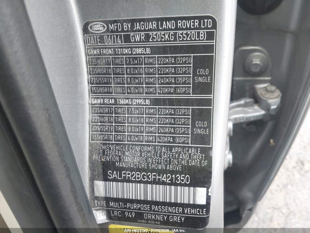 SALFR2BG3FH421350 Land Rover LR2