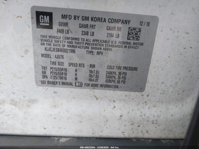 2019 BUICK ENCORE KL4CJESB4KB821996 Photo 8