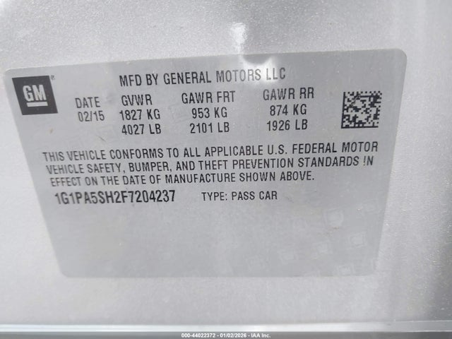 Chevrolet Cruze Ls Auto 2015 1G1PA5SH2F7204237 Image 9