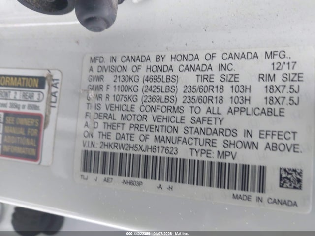 2HKRW2H5XJH617623 Honda CR-V EX