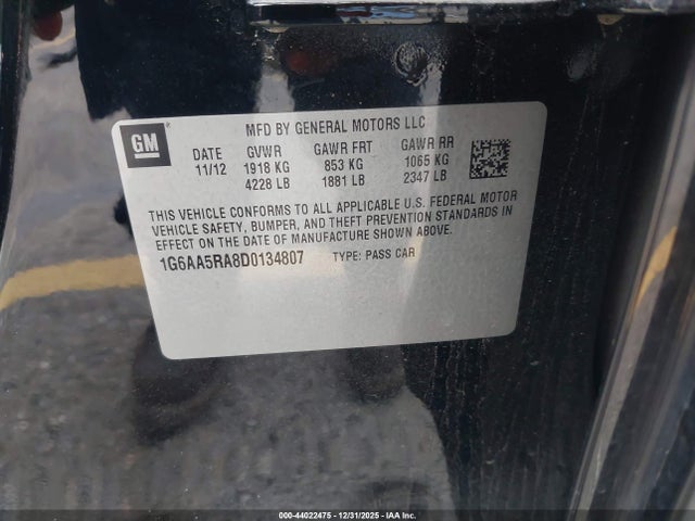 2013 CADILLAC ATS 1G6AA5RA8D0134807 Photo 8