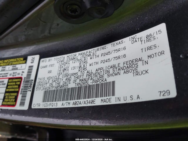 Toyota Tacoma Prerunner 2015 5TFJX4GN7FX050855 Image 9
