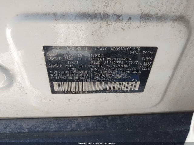 2016 SUBARU OUTBACK 4S4BSAAC7G3330207 Photo 8