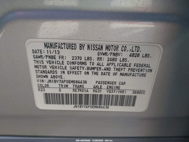 Infiniti Q50 2014 JN1BV7AP0EM684436 Image 9