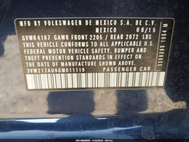 2016 VOLKSWAGEN GOLF 3VW217AU6GM011119 Photo 8