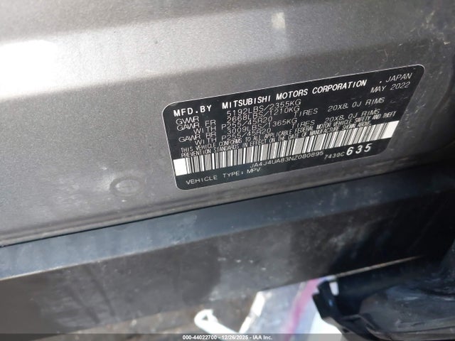 2022 MITSUBISHI OUTLANDER JA4J4UA83NZ080895 Photo 8