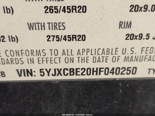 2017 TESLA MODEL X 5YJXCBE20HF040250 Photo 8