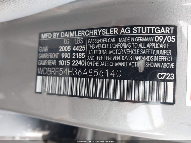 2006 MERCEDES-BENZ C 280 WDBRF54H36A856140 Photo 8