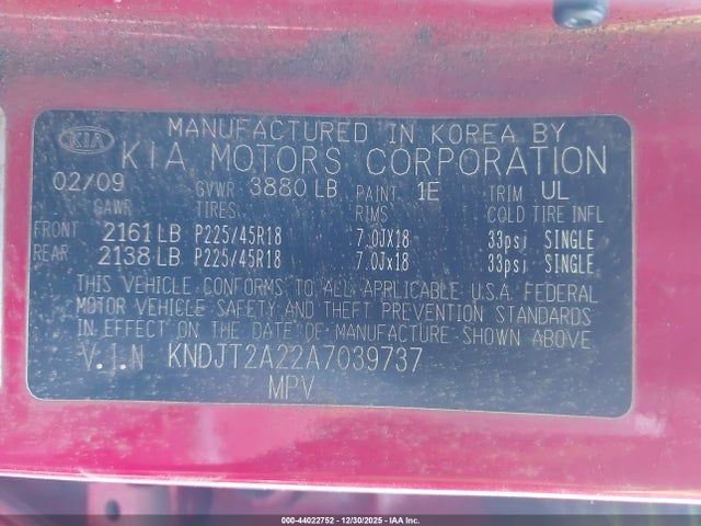 2010 KIA SOUL KNDJT2A22A7039737 Photo 8