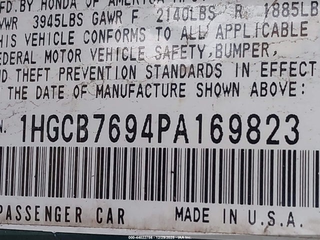 1993 HONDA ACCORD 1HGCB7694PA169823 Photo 8