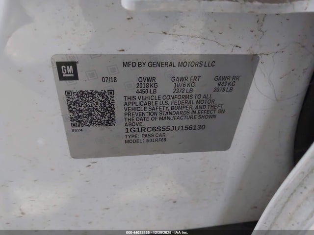 1G1RC6S55JU156130 Chevrolet VOLT LT
