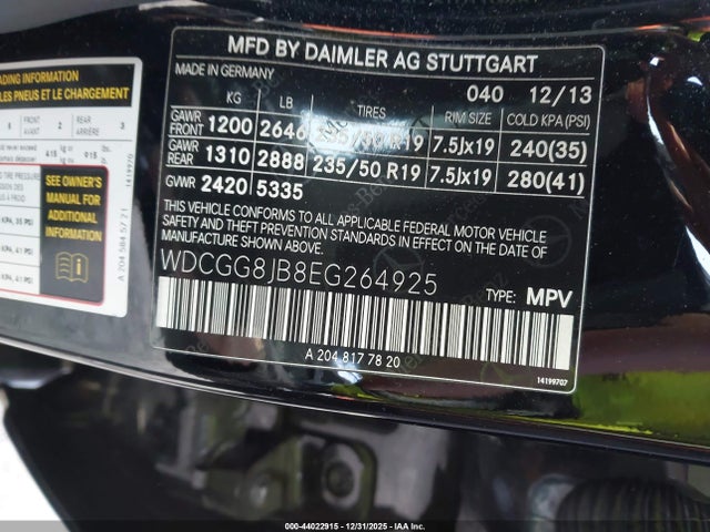 WDCGG8JB8EG264925 Mercedes-Benz Glk 350 4matic