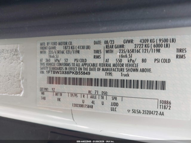 1FTBW3X88PKB55849 Ford Transit-350 Cargo Van