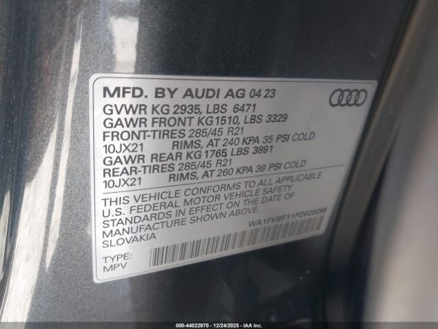 2023 AUDI Q8 WA1FVBF11PD028295 Photo 8