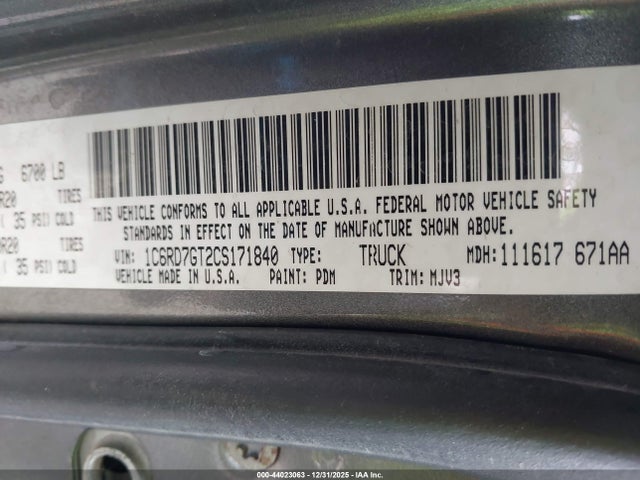 2012 RAM 1500 1C6RD7GT2CS171840 Photo 8