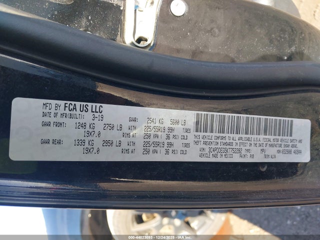 2019 DODGE JOURNEY 3C4PDDEG5KT752282 Photo 8