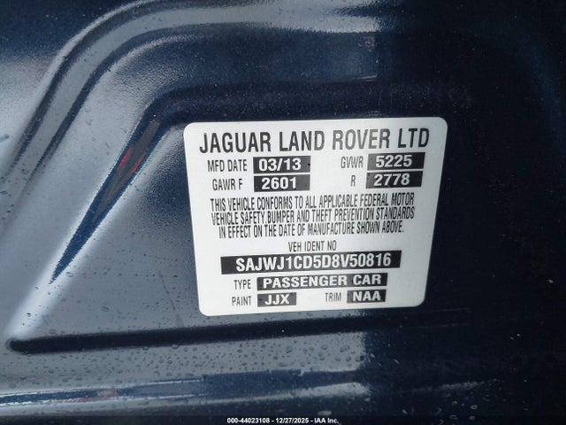 2013 JAGUAR XJ SAJWJ1CD5D8V50816 Photo 8