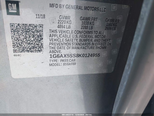 2019 CADILLAC CTS 1G6AX5SS8K0124955 Photo 8