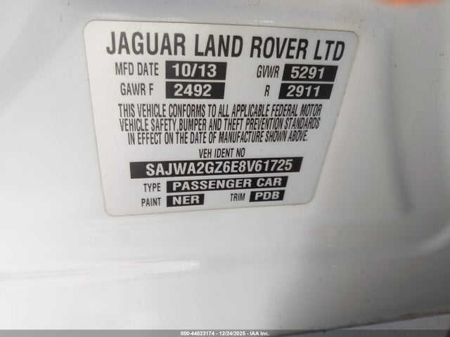 2014 JAGUAR XJ SAJWA2GZ6E8V61725 Photo 8