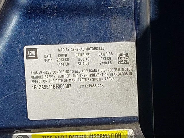 2011 CHEVROLET MALIBU 1G1ZA5E11BF356307 Photo 8