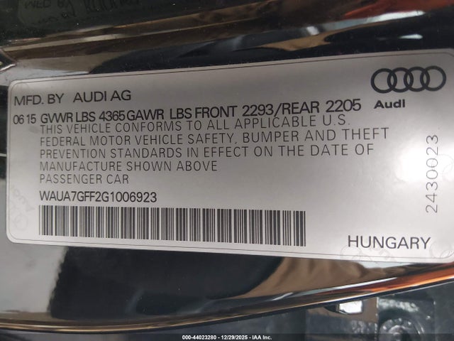 2016 AUDI A3 WAUA7GFF2G1006923 Photo 8