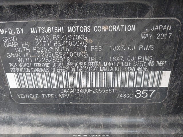 2017 MITSUBISHI OUTLANDER SPORT JA4AR3AU0HZ055661 Photo 8