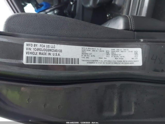 2021 DODGE DURANGO 1C4RDJDG6MC545133 Photo 8