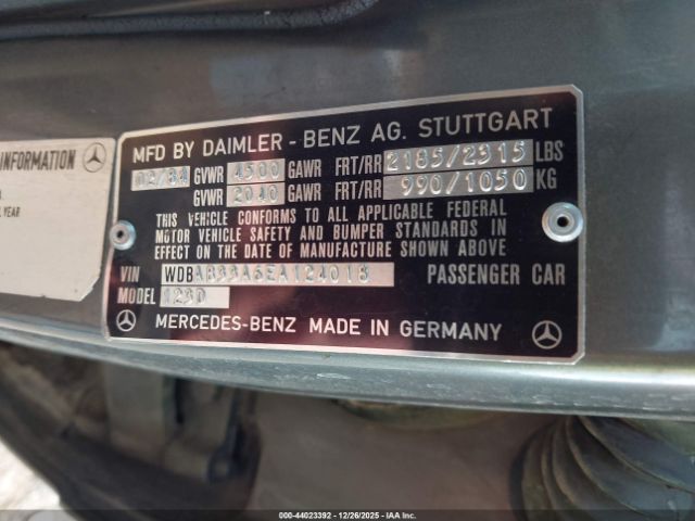 1984 MERCEDES-BENZ 300 WDBAB33A6EA124018 Photo 8