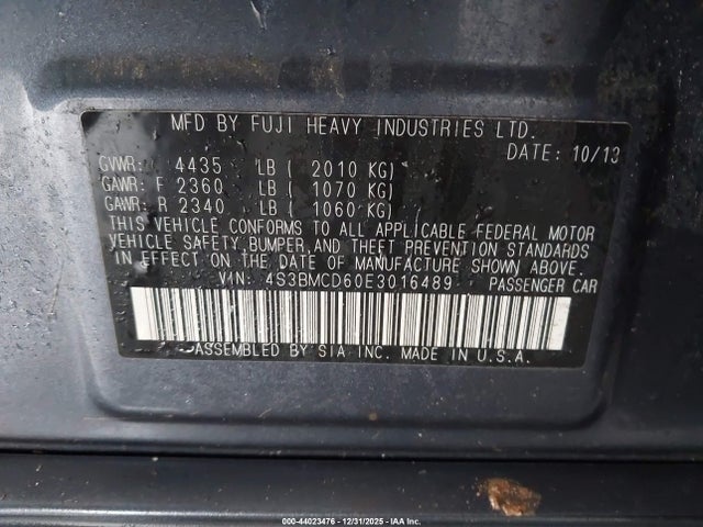 Продажа на аукционе авто 2014 Subaru Legacy 2.5i Premium, vin: 4S3BMCD60E3016489, номер лота: 44023476