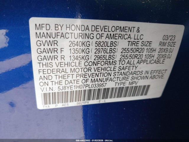 5J8YE1H07PL033957 Acura MDX A-SPEC