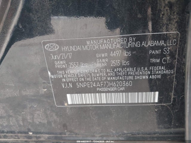 Продаж на аукціоні авто 2018 Hyundai Sonata Se, vin: 5NPE24AF7JH620360, номер лоту: 44023517