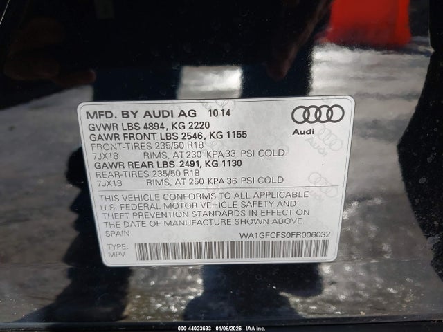 2015 AUDI Q3 WA1GFCFS0FR006032 Photo 8