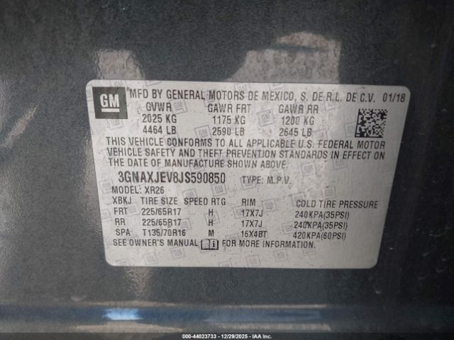 2018 CHEVROLET EQUINOX 3GNAXJEV8JS590850 Photo 8