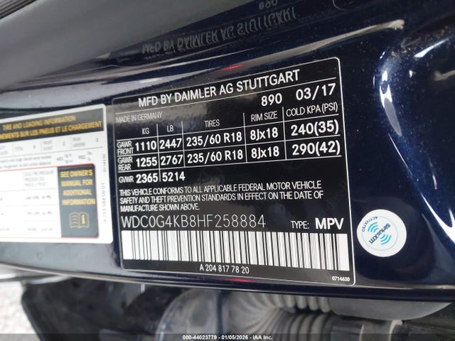 WDC0G4KB8HF258884 Mercedes-Benz Glc 300 4matic