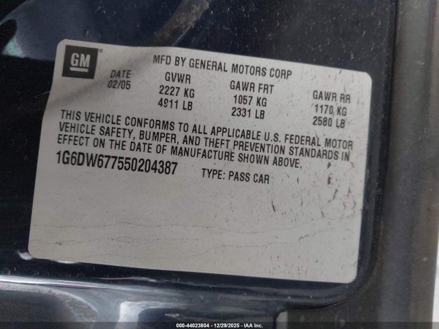 2005 CADILLAC STS 1G6DW677550204387 Photo 8