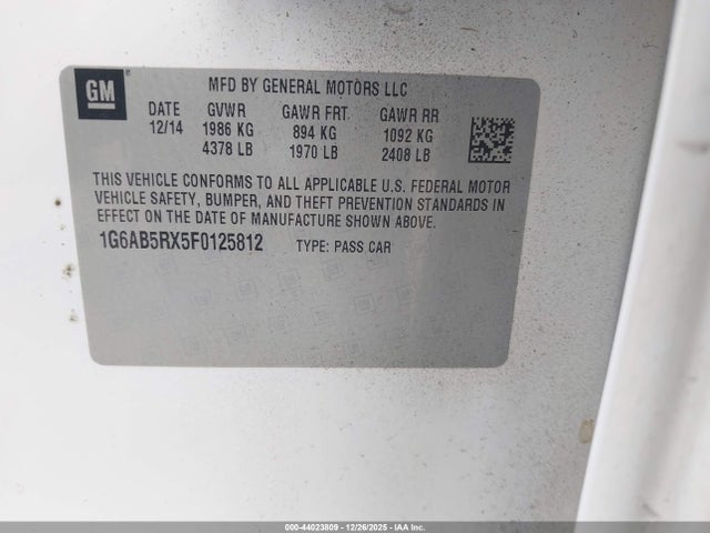 2015 CADILLAC ATS 1G6AB5RX5F0125812 Photo 8