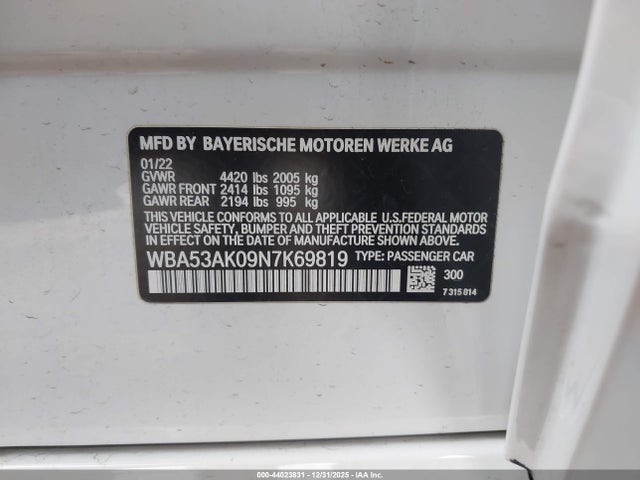 WBA53AK09N7K69819 BMW 228 Gran Coupe I Sdrive