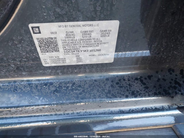 1GC1KTEY5KF101260 Chevrolet Silverado 2500hd Ltz