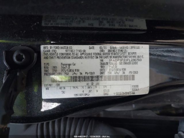 2015 FORD FOCUS 1FADP3F23FL230703 Photo 8