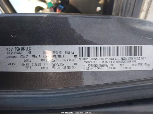 Dodge Grand Caravan Se Plus 2018 2C4RDGBG0JR202648 Image 9