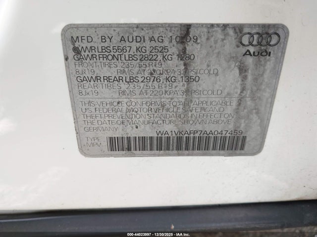 2010 AUDI Q5 WA1VKAFP7AA047459 Photo 8