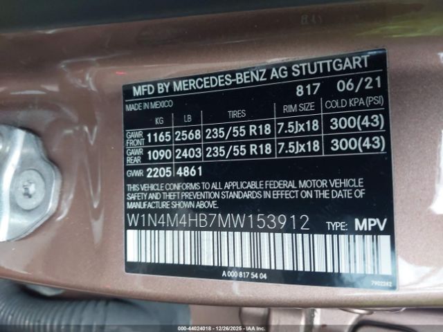 2021 MERCEDES-BENZ GLB 250 W1N4M4HB7MW153912 Photo 8