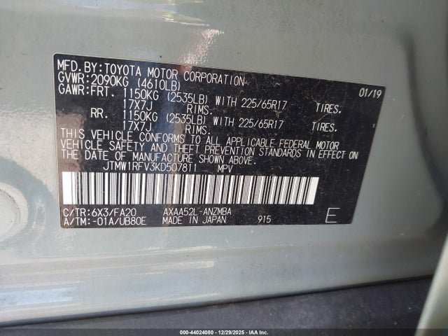 2019 TOYOTA RAV4 JTMW1RFV3KD507811 Photo 8
