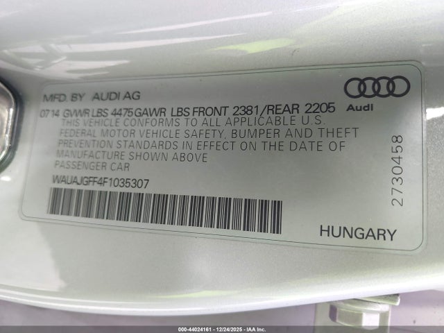 2015 AUDI A3 WAUAJGFF4F1035307 Photo 8
