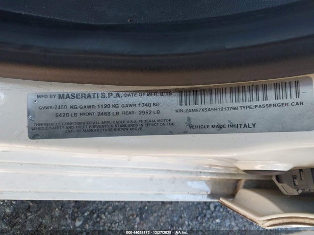 ZAM57XSA5H1213768 Maserati Ghibli