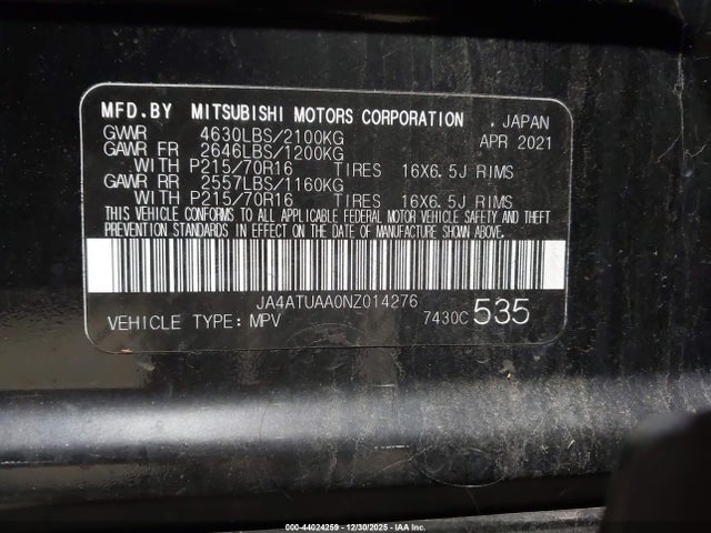 2022 MITSUBISHI ECLIPSE CROSS JA4ATUAA0NZ014276 Photo 8