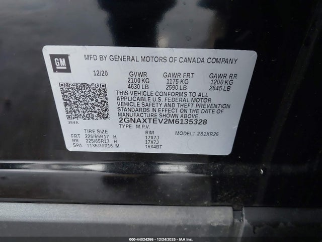 2021 CHEVROLET EQUINOX 2GNAXTEV2M6135328 Photo 8
