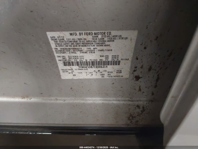 Ford Flex Limited 2014 2FMGK5D87EBD06314 Image 9