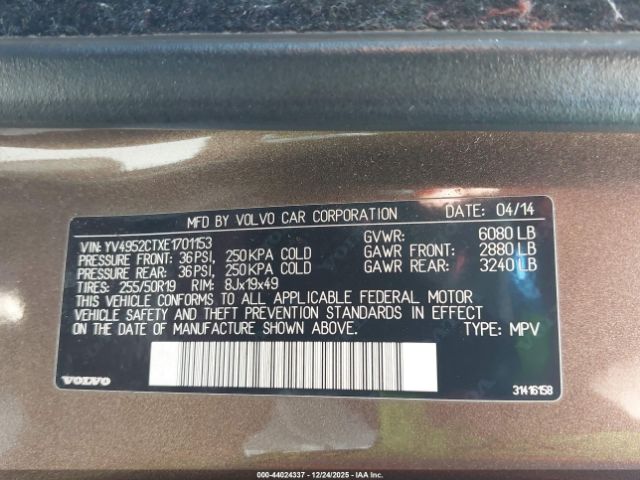 2014 VOLVO XC90 YV4952CTXE1701153 Photo 8